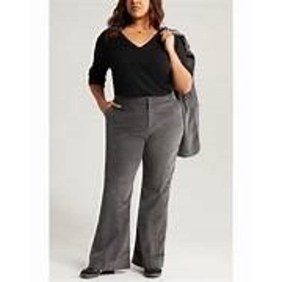 NEW! TREASURE & BOND Gray Corduroy Pants high rise business casual preppy SZ 12 - Picture 2 of 3